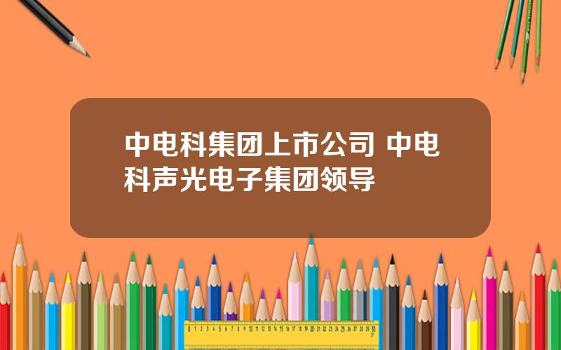 中电科集团上市公司 中电科声光电子集团领导